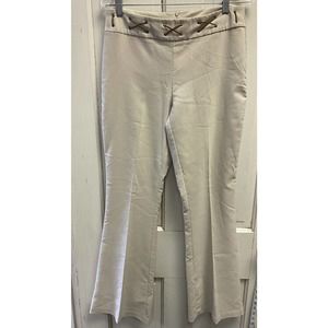 Y2K Style Fashion Bug Laced Khaki Flare Pants Stretch Size 10